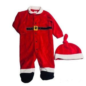 EMMA & Jack velvet Santa onesie with hat